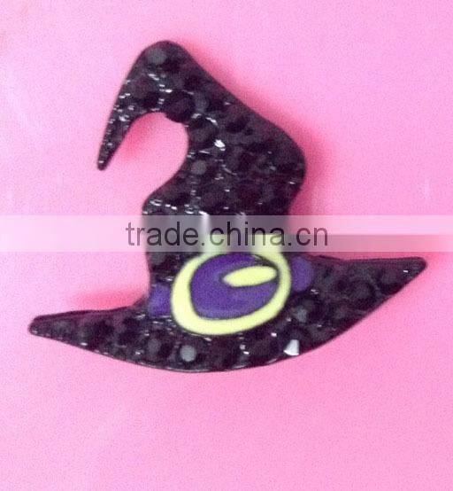 Stock Christmas 29*22mm rhinestone Santa button with slider(BTN-5503)