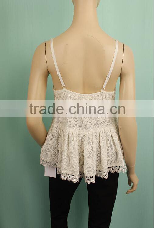 2016 Sexy casual sleeveless bandage fashion backless summer lace vest