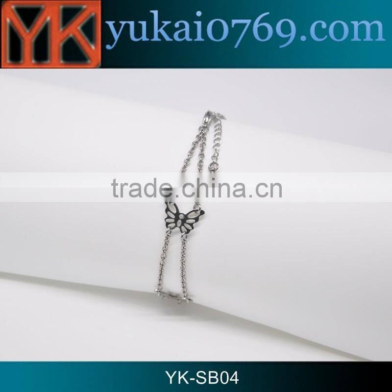 Yukai fashion silver stainless steel bracelet hand chain for women/304 stainless steel bracelet