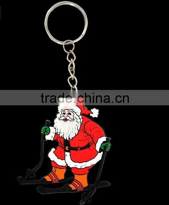 High quality Christmas 3d logo soft pvc keychain for promotion gift