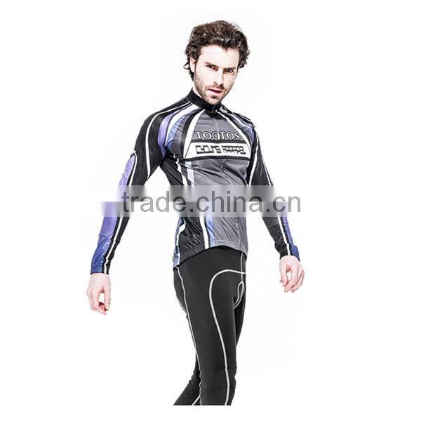 Men's High-quality cycling/bike windproof jersey shirt with bib pant