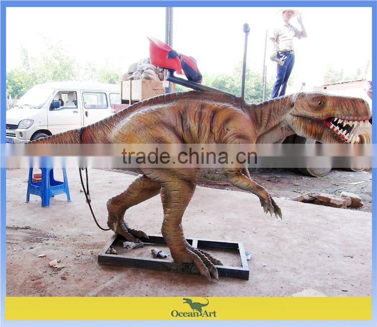 Theme park coin operated animatronic walking dinosaur rides