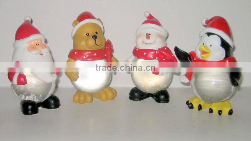 Polyresin santa claus with car water globe