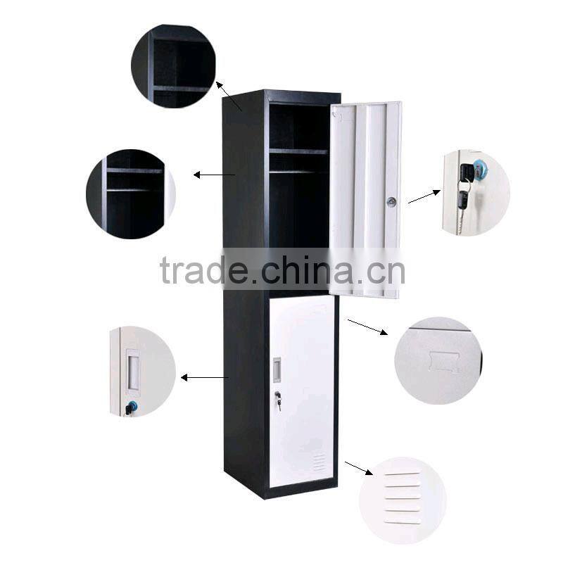 Double color key lock 2 tier cardboard storage locker