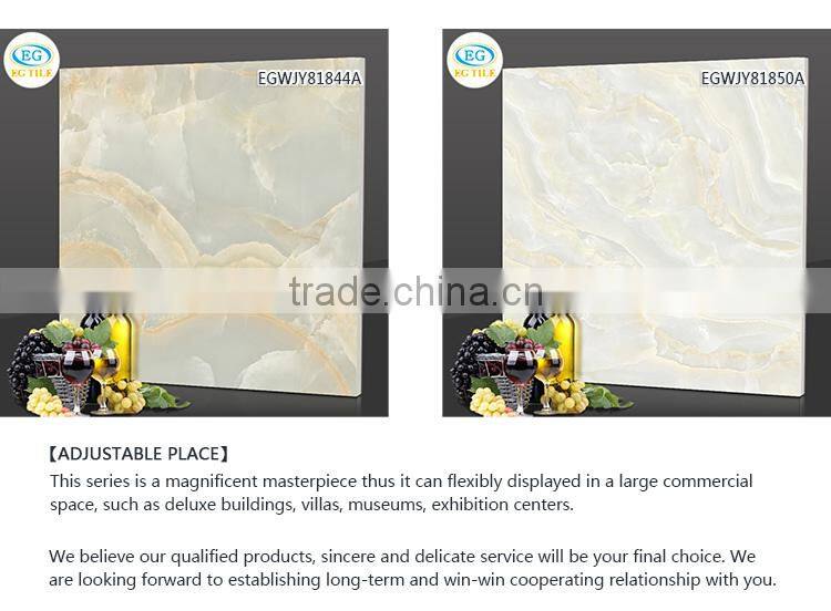 80x80 Gorgeous waterfloor bianco white marble stone glazed porcelain tile