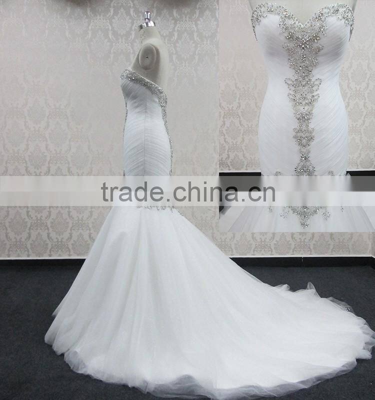 Simple Sex Crystal Wedding Dress 2016