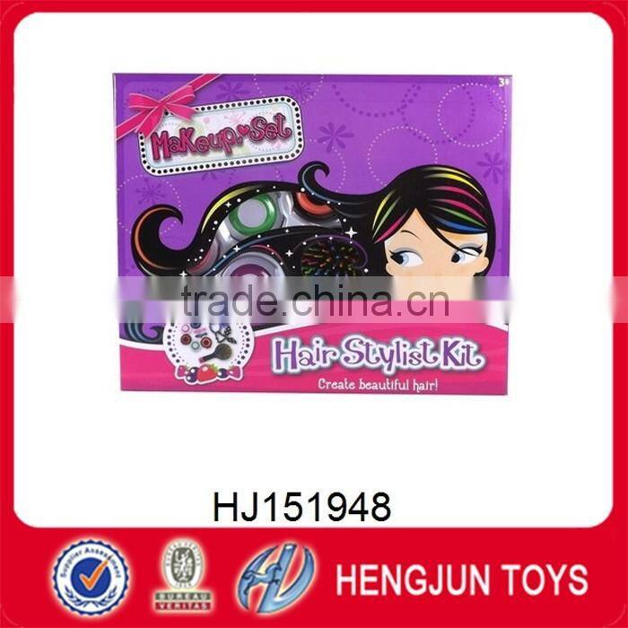 plastic make up colourful hair stylist kit cosmetic toys set wholesale for party