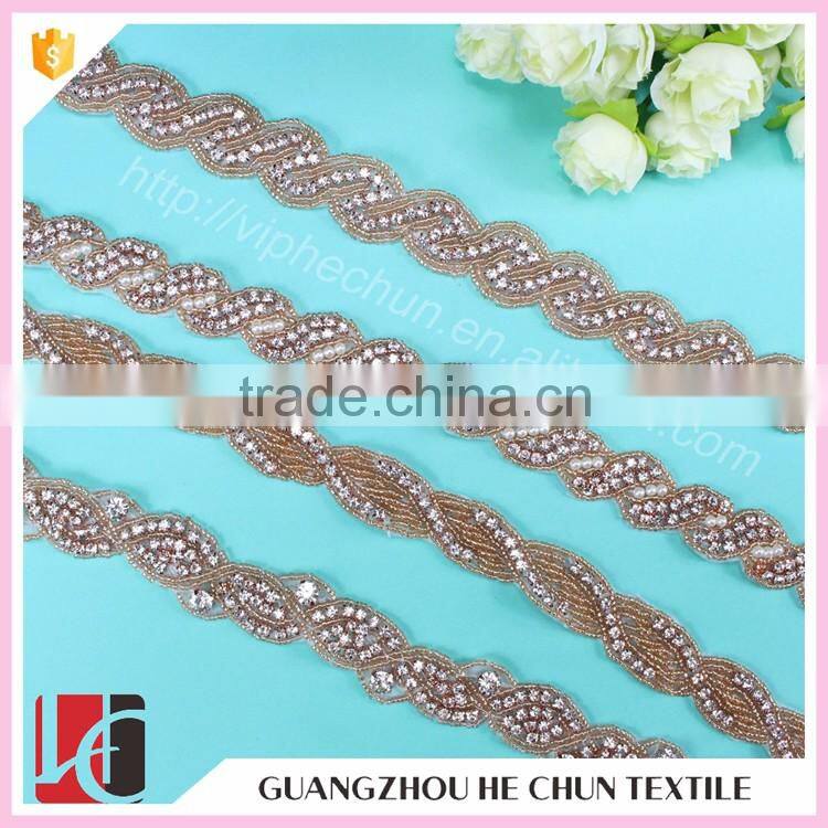 HC4624-1 Hechun Fashion Rhinestone Pearl Trim for Dresses