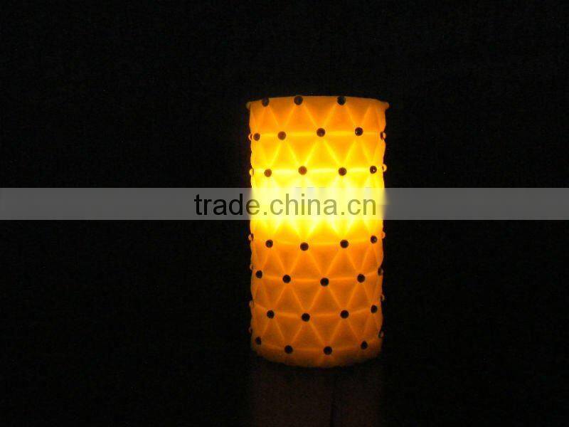 3AAA batteries white special crystal led flameless wax decorative candle