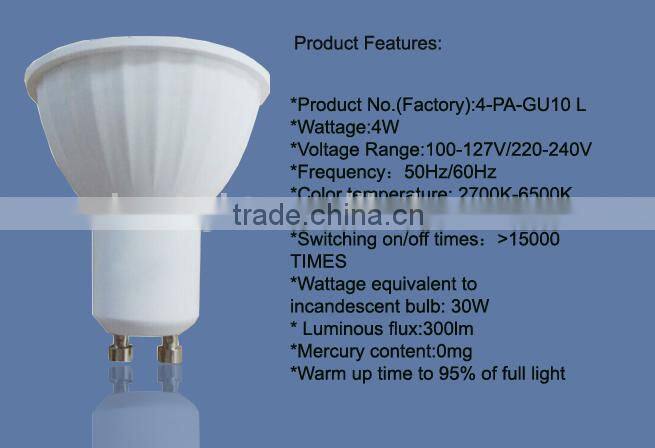 modern 4W wide degree spot GU10 led spotlight