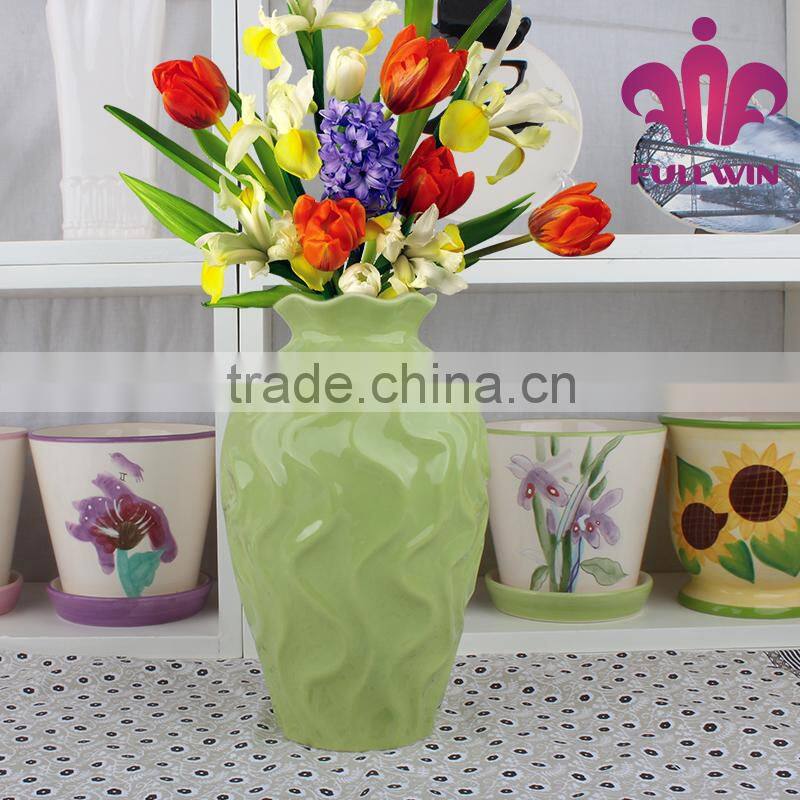 ceramic flower vases wholesale for decoration with color glazed