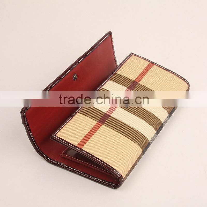 Newest fashion wallet stripe pattern leather wallet business women wallet