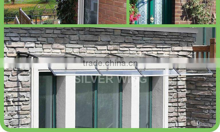 Modern transparent plastic awning small window awning parts for window awnings or door awning cover snow shelter canopy