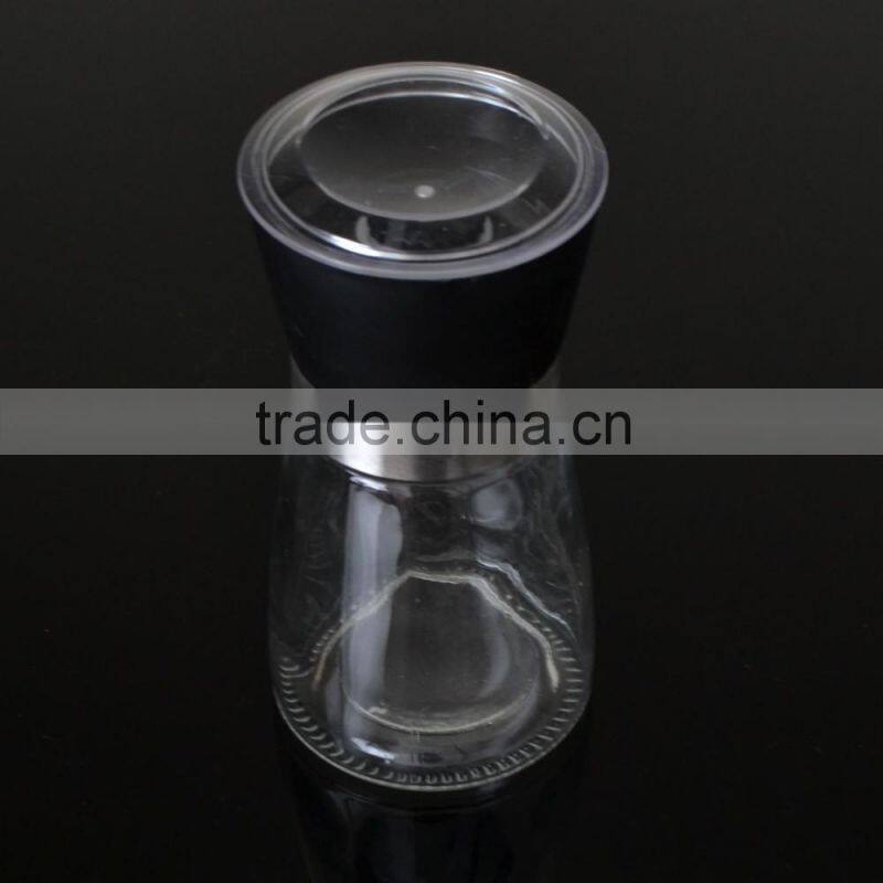 6 Colors Glass spice jar set round glass spice grinder