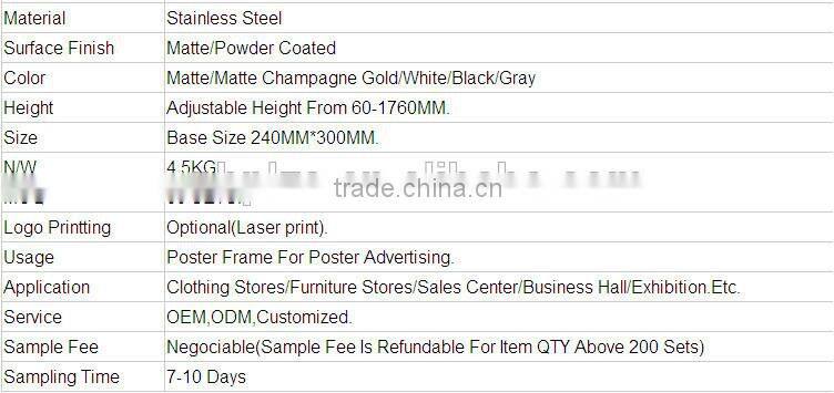 Advertising display floor standing poster display poster display stand