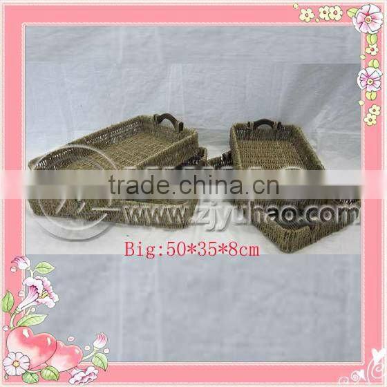 Flat Seagrass Baskets With Handle