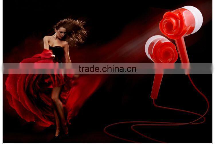 ULDUM noise isolation tone rose plastic headphone with mic for mp3 music player