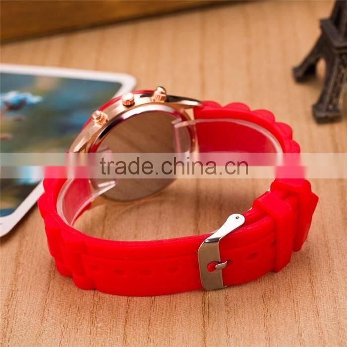 Whoelsale cheap silicone watch Geneva clover students watch silicon rubber watch
