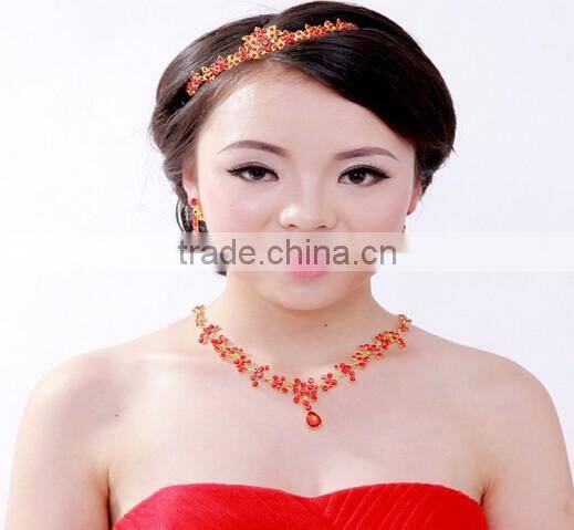 2016 Fashion Alloy Silver Plated Rhinestone Tiara Crown,Necklace,Earring Bridal Wedding Jewelry Set