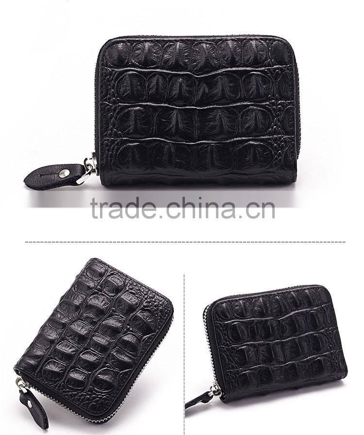 Knitted leather credit card holder in soft grain leather high quality standard