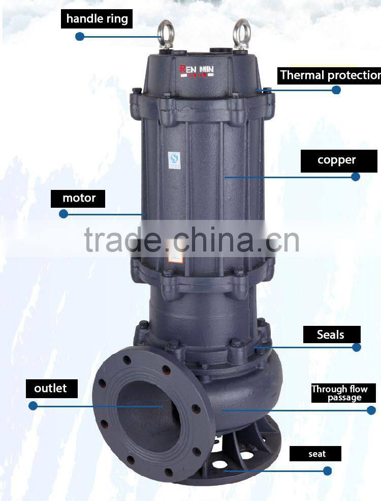 WQ Series Non-clog Centrifugal Water Submersible Sewage Pump