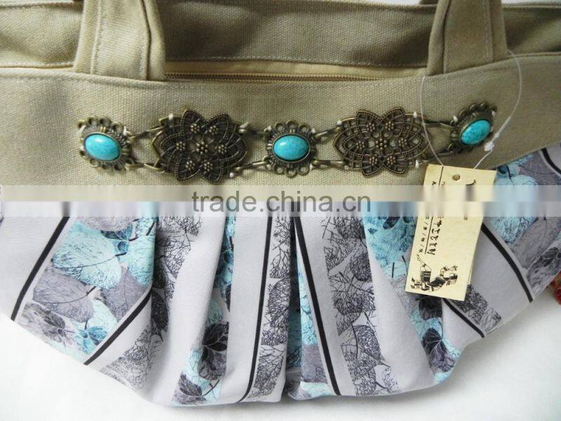 Colorful Antique Copper Flower Design Handbag for Promotion