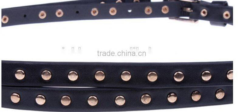 European and Ameraica punk style ladies' and women's fahsion black extra long double-circle wearing viret slim waist belt f