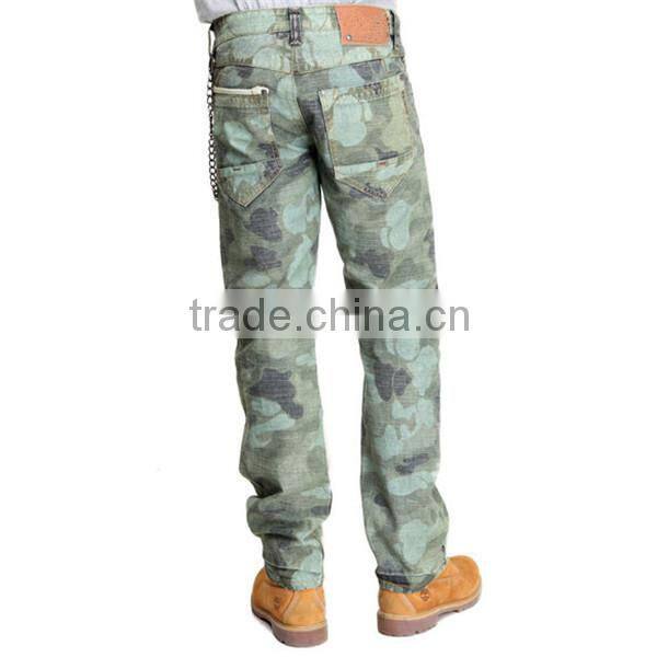 2015 printed camo design denim jeans wholesale camo pants JXQ954