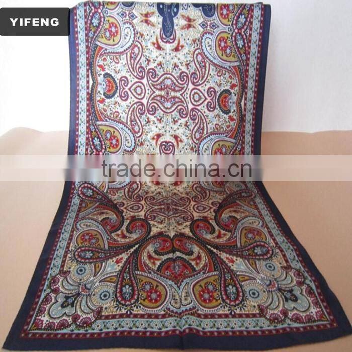 Promotional top quality printed silk scarf long silk scarf