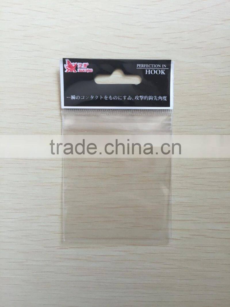 Fishing Tackle Bag OPP CPP Plastic Bag Header Card Selfsealing OPP Plastic Bag With Adhesive Tape For Fishing Hooks