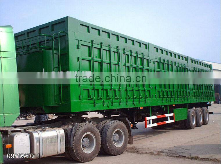 Tri-axle fence cargo semi trailer for carrier livestock