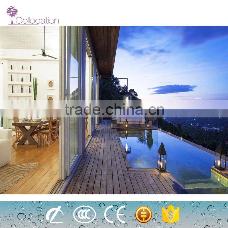 decorative double glass aluminium sliding door for villa