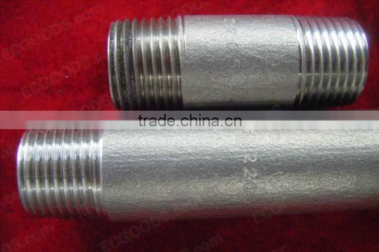 Astm A733 sch40 stainless steel male threaded pipe nipple
