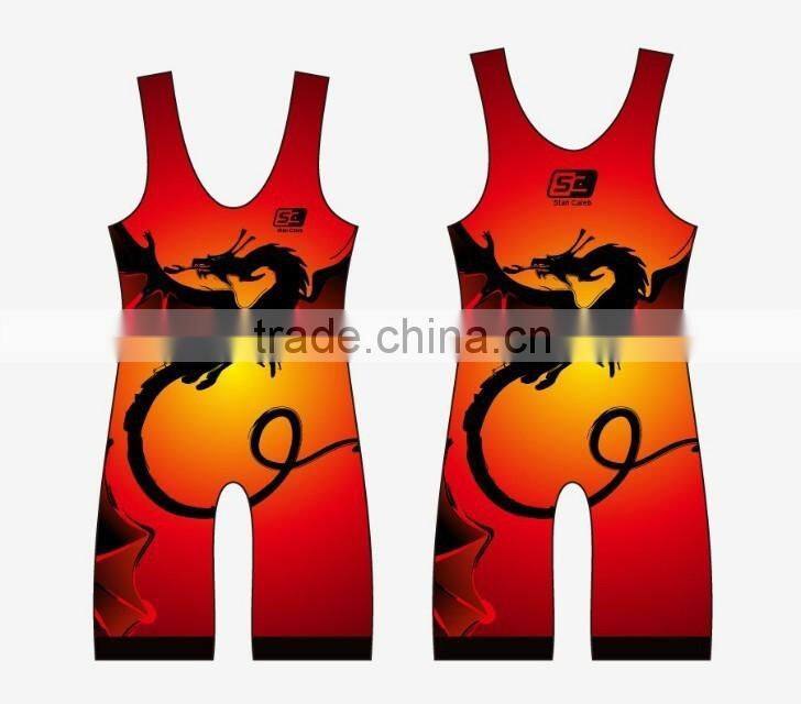 Stan Caleb Hot design of sublimated wrestling singlets youth wrestling singlet 2016