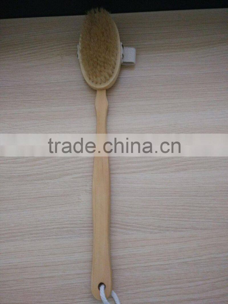 Wooden shower body brush with board bristle