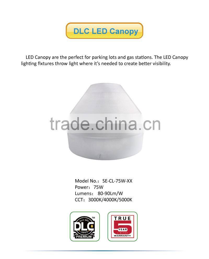 DLC UL Approval 75W LED Canopy Light