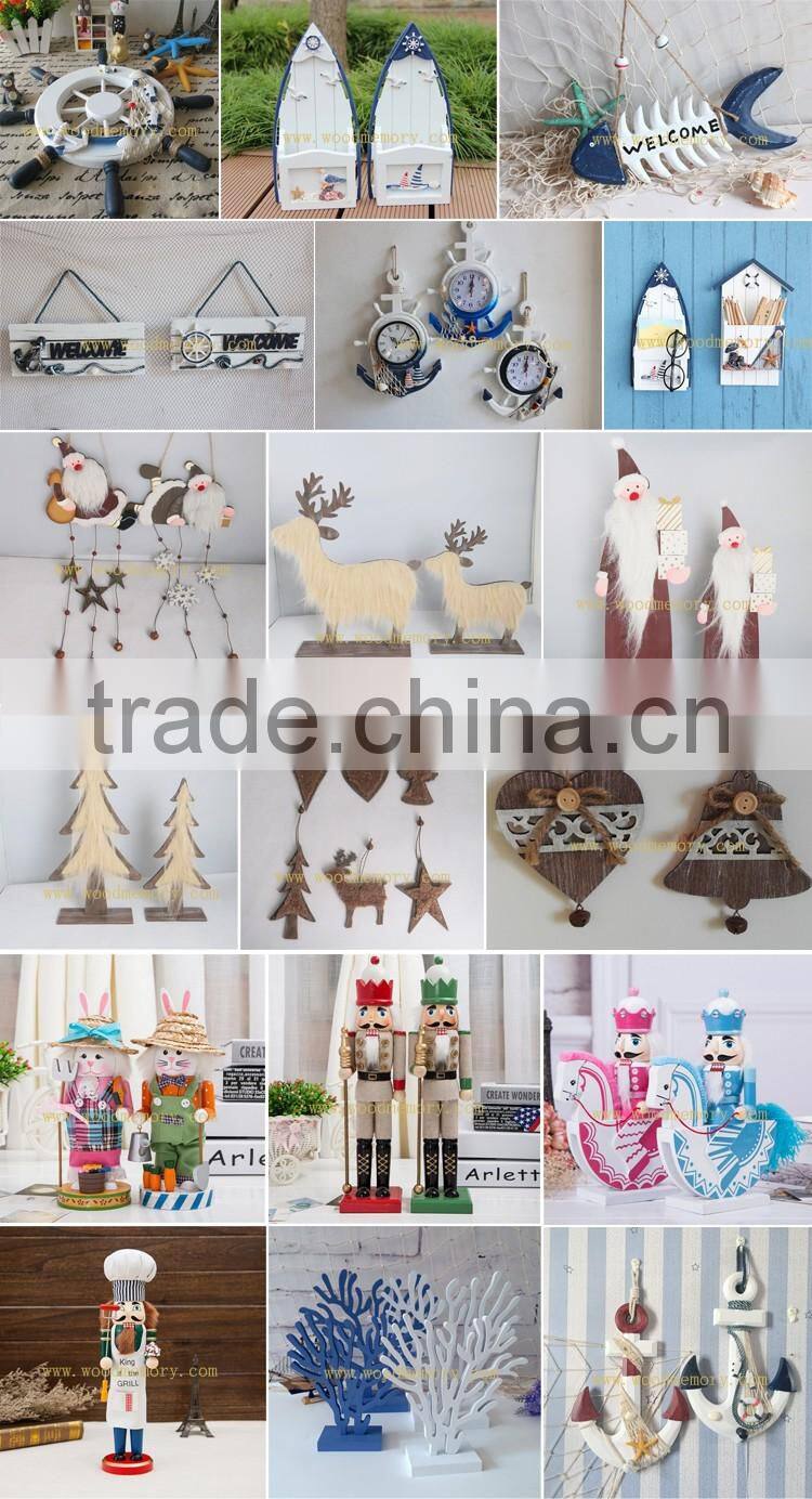 Rustic handmade wooden santa christmas decor