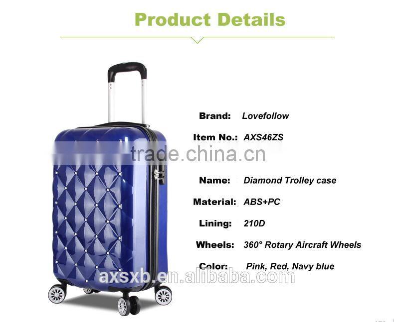 2016 cheap hard shell luggage ABS trolley case---Love follows you