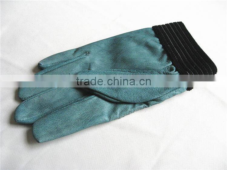Wholesale Alibaba Mens Work Gloves Green Pig Skin Gloves