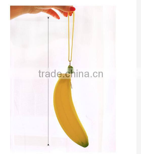 Banana shaped soft silicone coin purse,silicone coin container