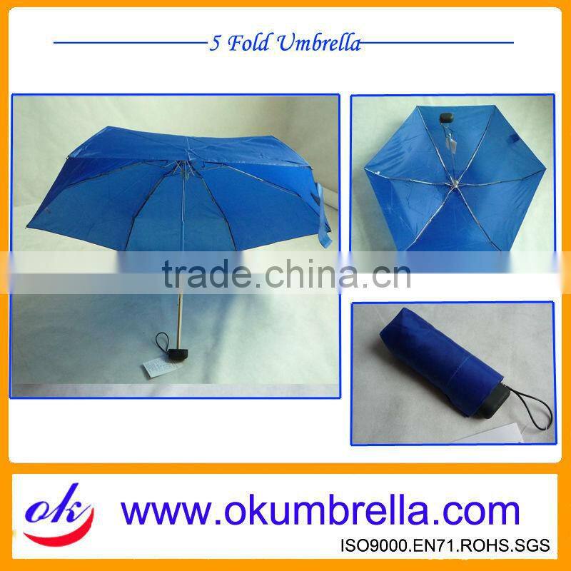 21"x6 rib 5 Fold MINI Umbrella with case