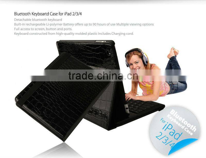 For ipad Bluetooth Keyboard leather case