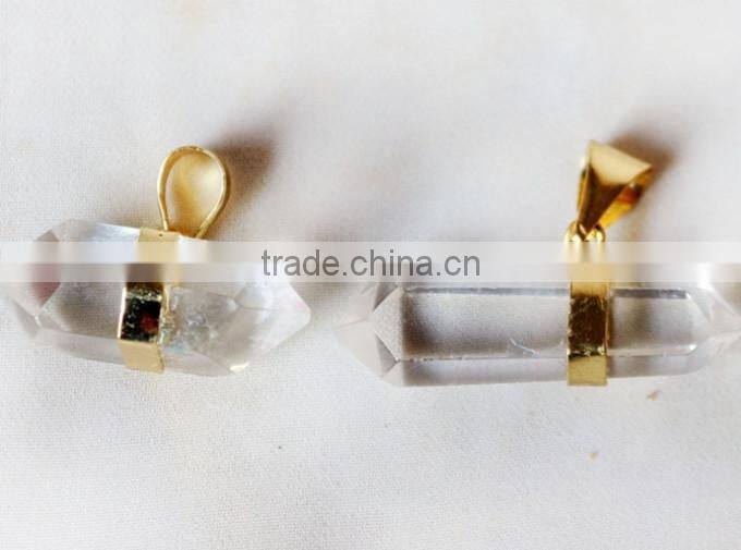 Hot sale natural druzy quartz gemstone point pendant wholesale