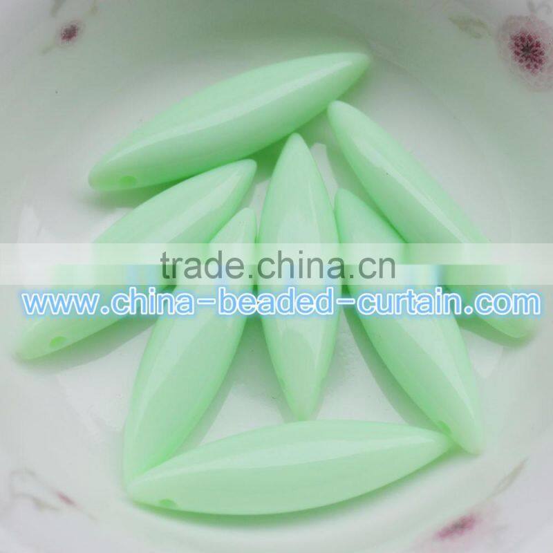Popular 6*8*22MM Solid Colour Acrylic Horse Eye Beads Leaves Shaped Spacer Beads Necklace Design