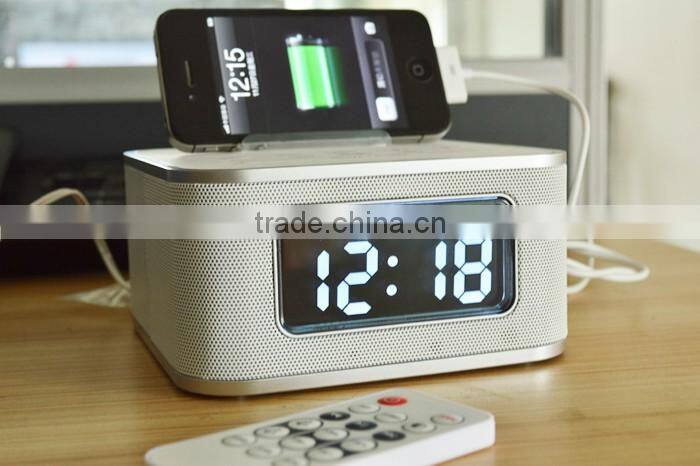 bluetooth speaker with time clock for bedroom hotel