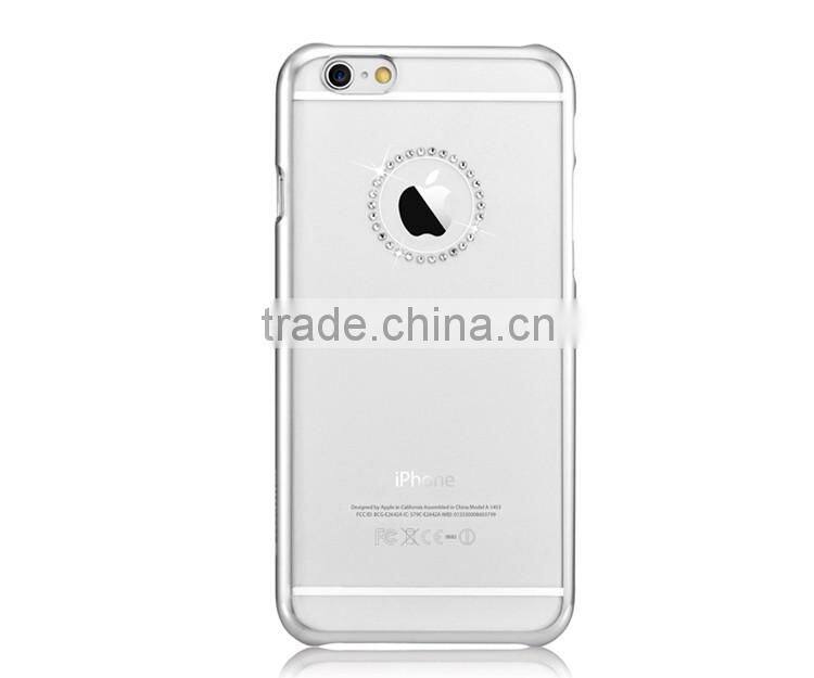 Electroplating PC Hard Case Crystal Jewelry Hard Back Screen Cover for iPhone 6/6s Plus