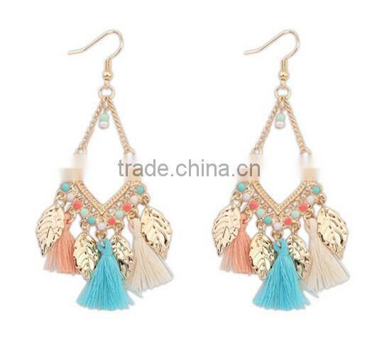 Lleaf ladies earrings wholesale jewelry tassel earrings