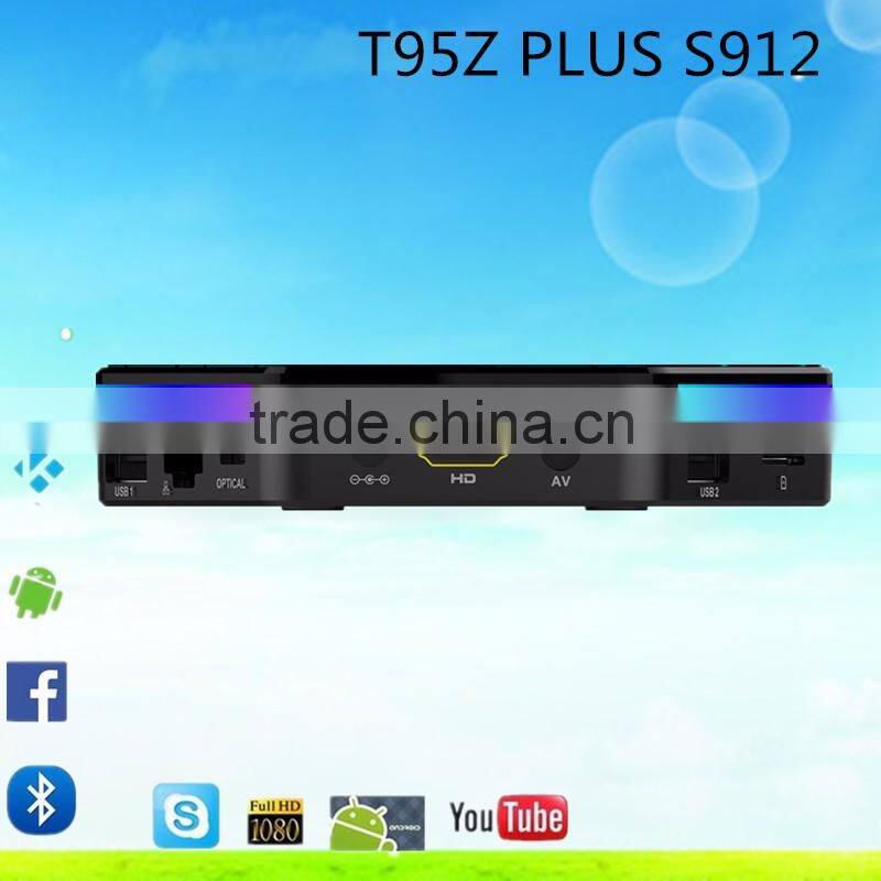 2016 New Pendoo T95Z Plus S912 2g 16g Android 6.0 KODI17.0 Octa core Smart tv box