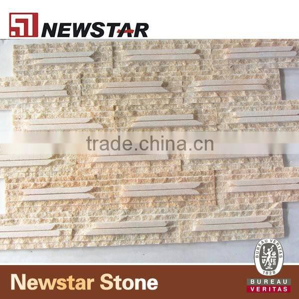Machine pull beige slate wall cladding
