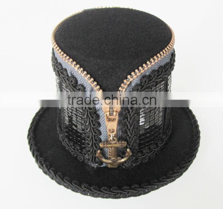 MYLOVE black gothic top hat zipper women hairpin MLGM024